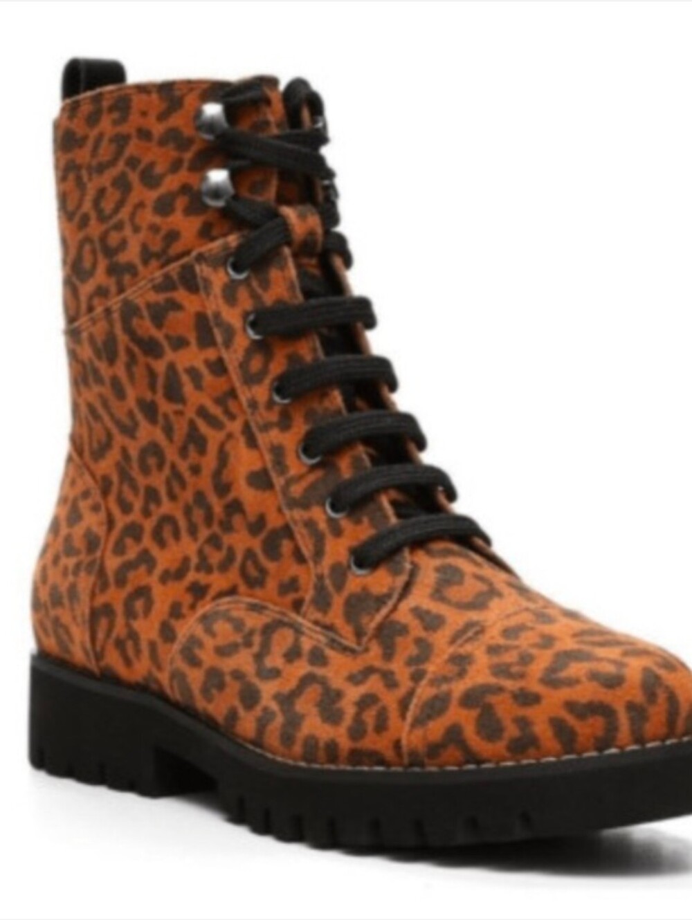 Donald Pliner Ease Leopard Suede Lace-Up Boots NWOB Size 7.5